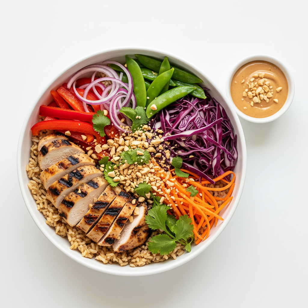 Thai Peanut Chicken Buddha Bowl